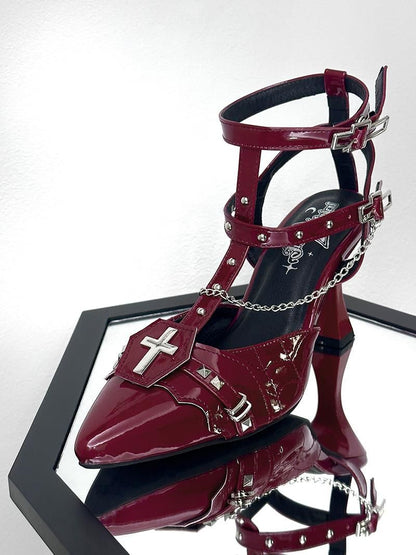 Lolita Punk Goth Pumps Dark style High Heels LE5015