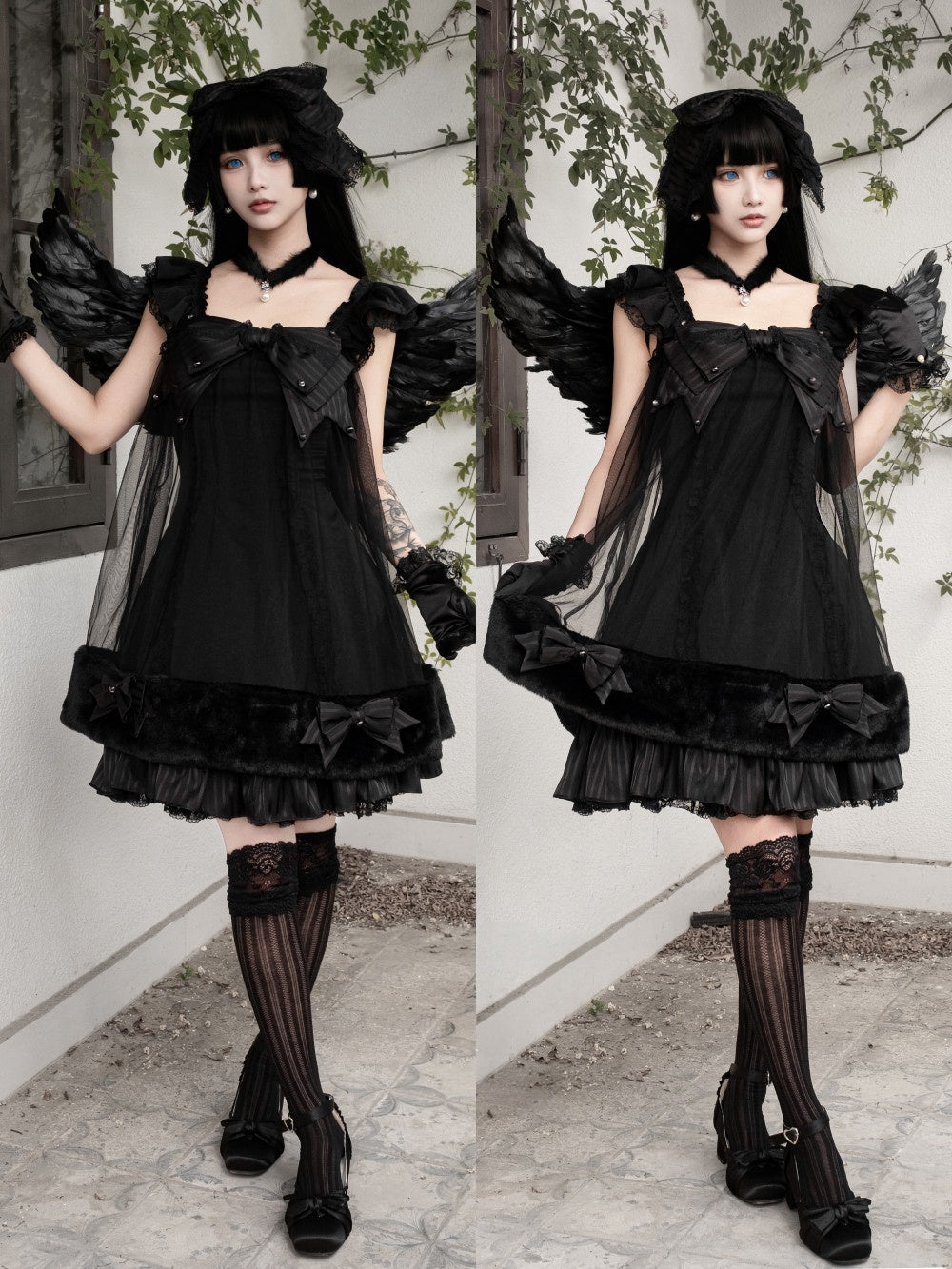 Transparent Puppet Lilisia & Luluna Gothic Lolita Pearl Lace Dress