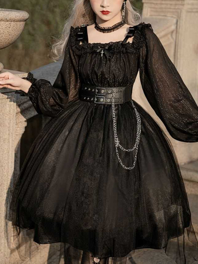 Lolita Gothic Black OP Dress LG1033