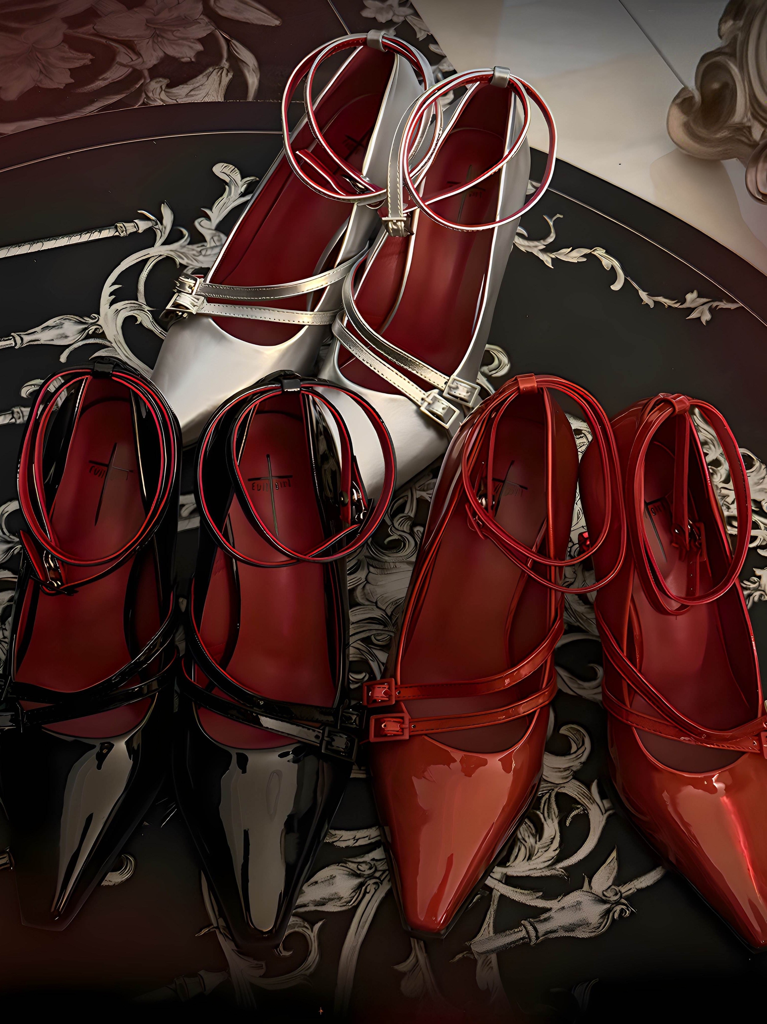 Deadly Crescendo 8cm Musical‑Note Stiletto Gothic Heels