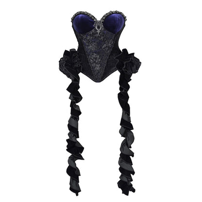 Lolita Gothic Fishbone Velvet Dress Set LG1010