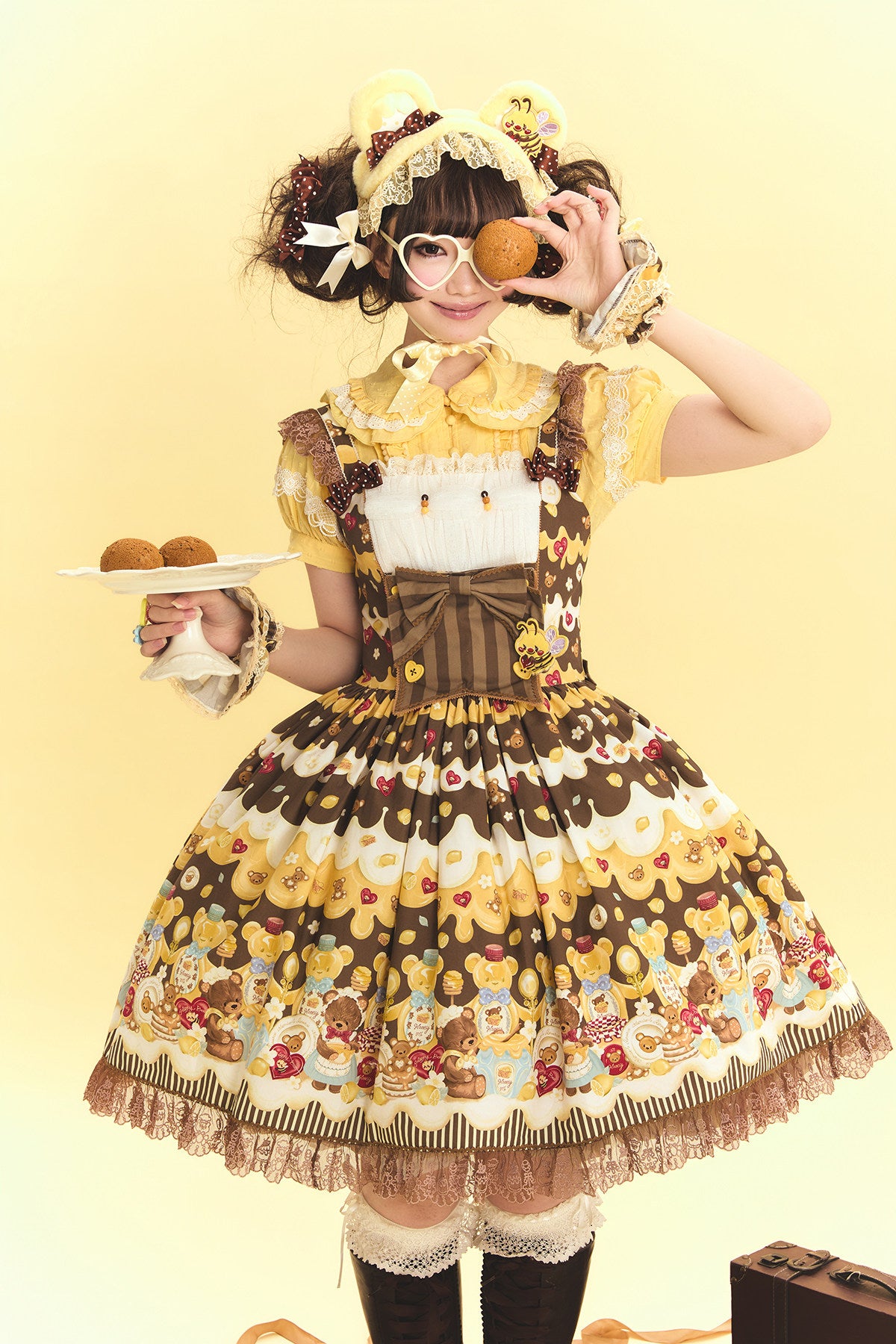 Honey Bear Lolita Strap Skirt & JSK & Accessories Set