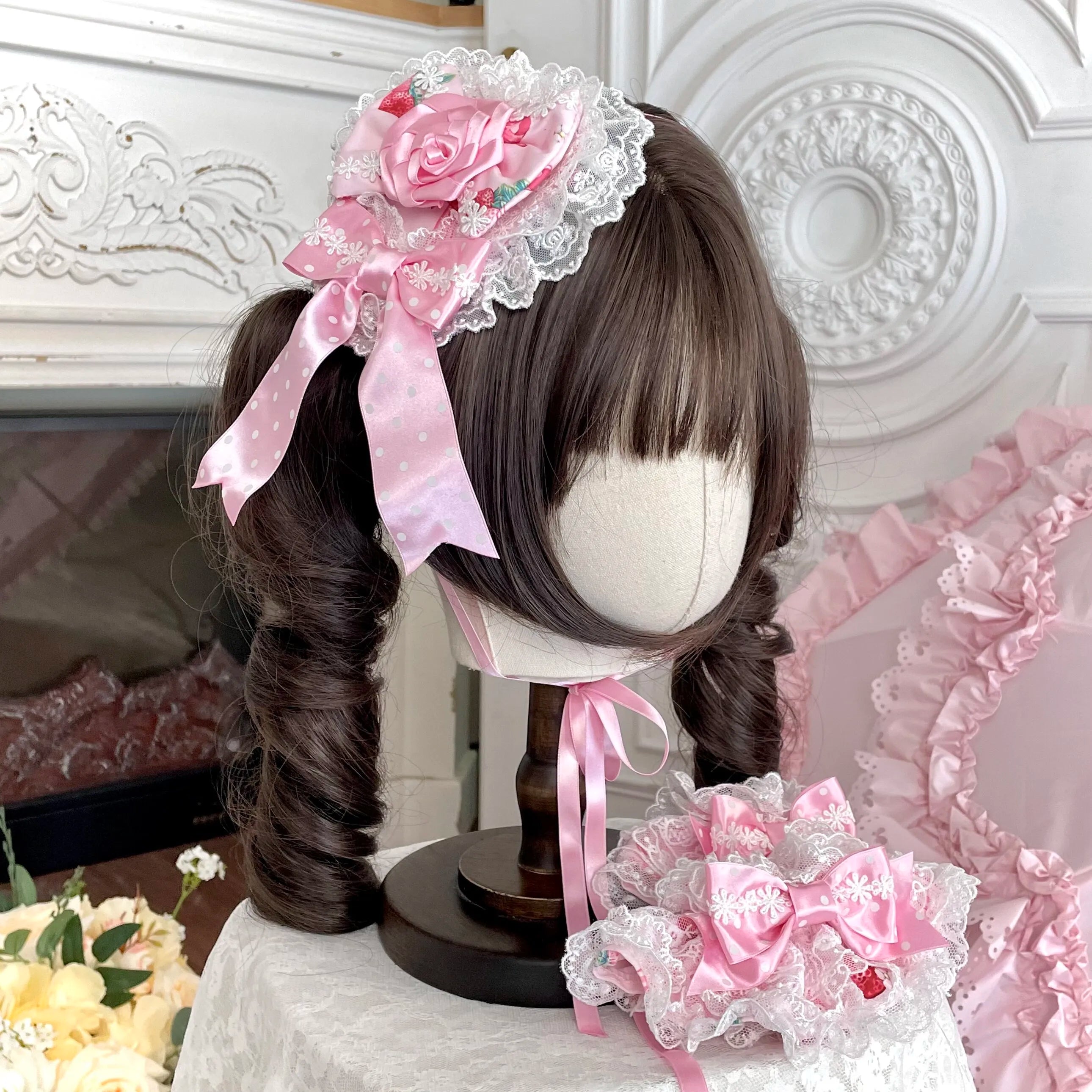 Deer Strawberry Garden Old-School Strawberry Print Lolita JSK Accessories