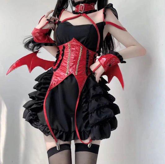 Lolita Little Devil PVC Lingerie Set LE1054