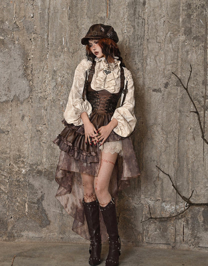 Lolita Steampunk PU Strap Tail Outfit LG1021