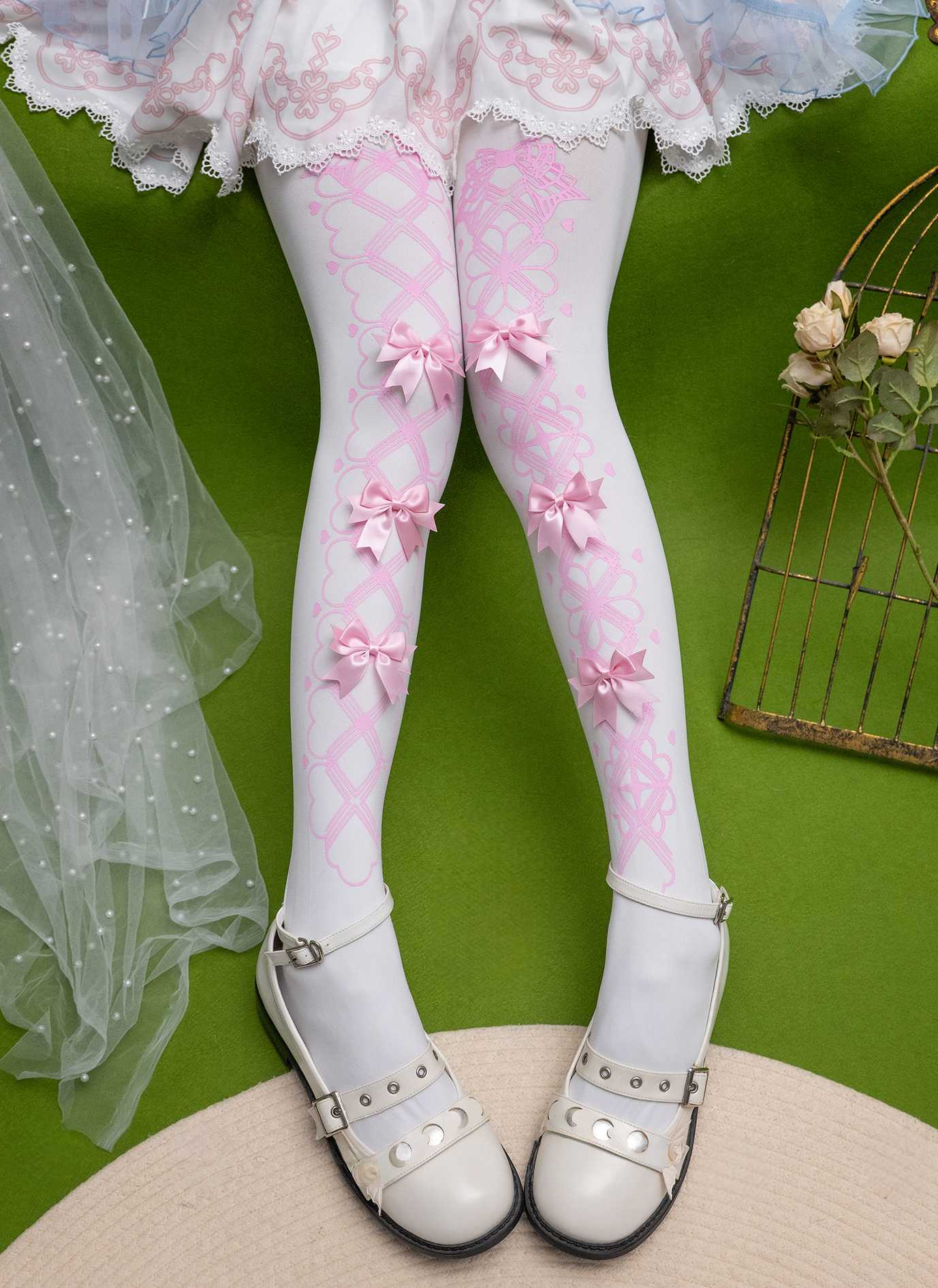 Lolita Elegant Gothic Bow-Decorated Stockings LE9025
