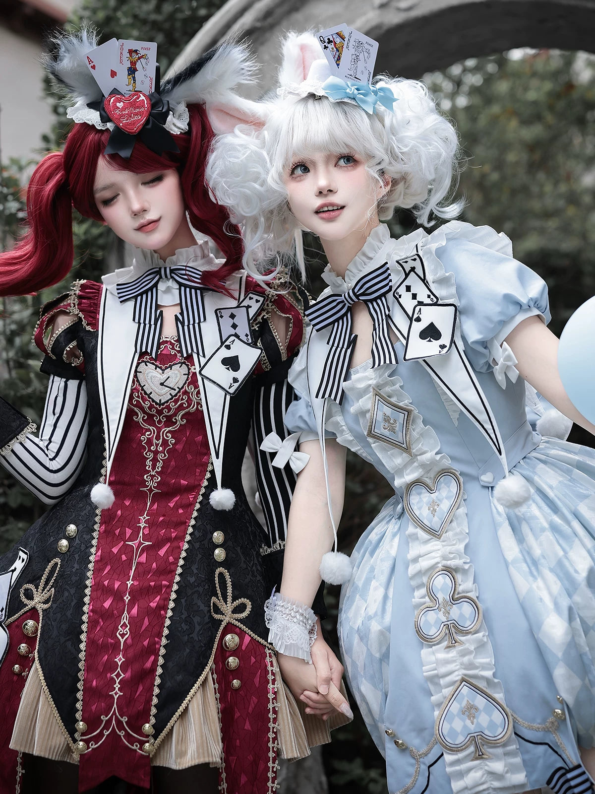 Uncharted Stars Alice Blue Playing Card Embroidery Fantasy Lolita Dress