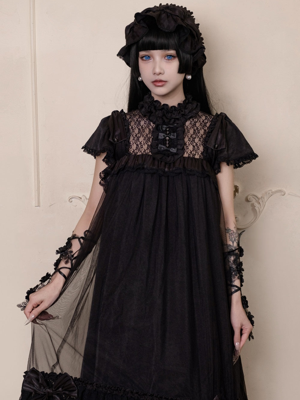 Transparent Puppet Lilisia & Luluna Gothic Lolita Pearl Lace Dress
