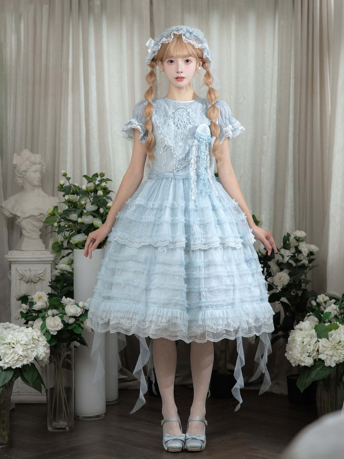 Colored Glaze Jellyfish Lolita Embroidered OP Dress