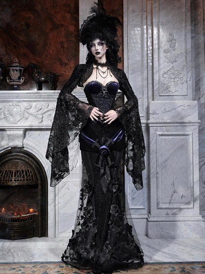 Lolita Gothic Fishbone Velvet Dress Set LG1010