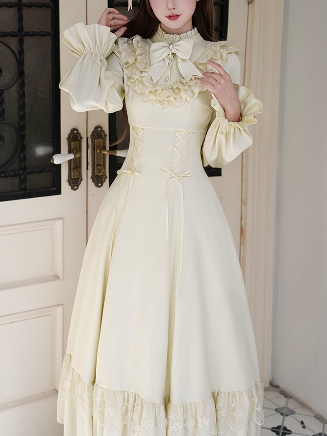 Lolita Elegant Long Sleeve Dress Detachable Cape Set LCD0022