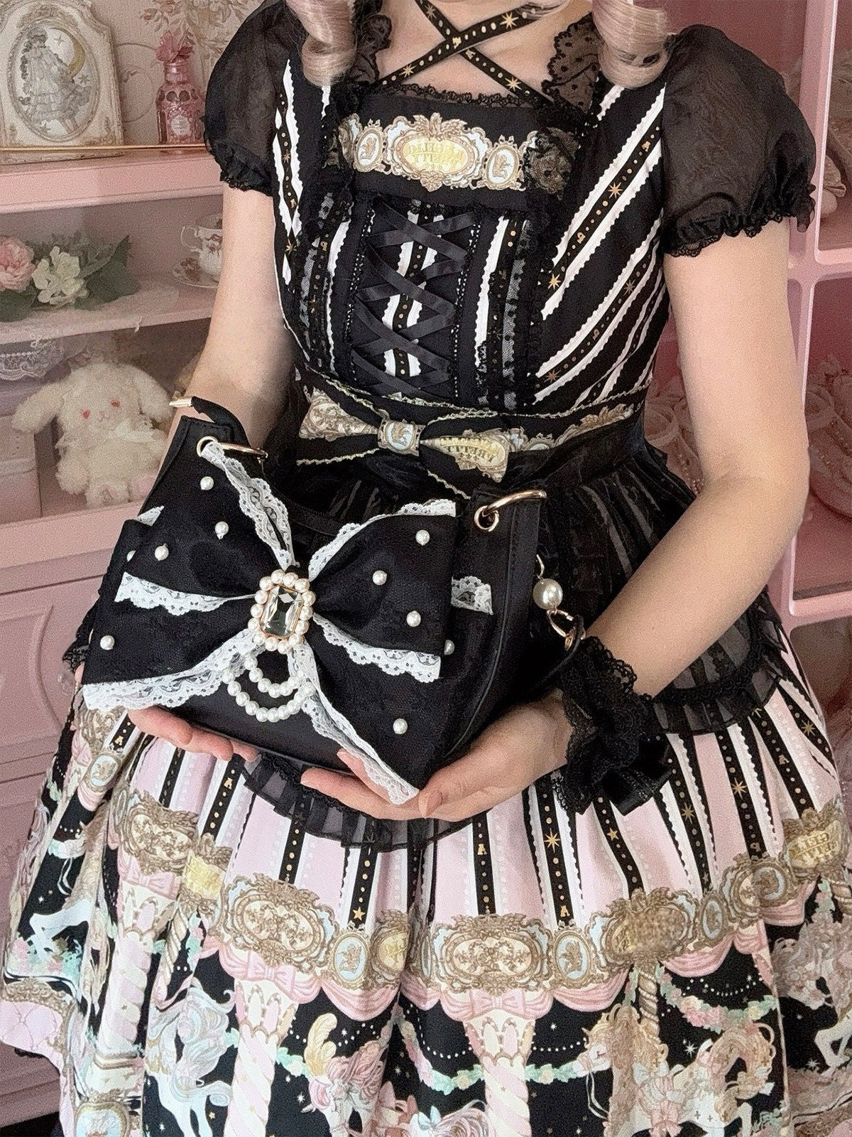 Lace Love Lolita Bow Single Shoulder Bag