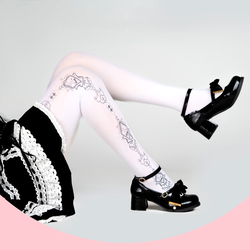 Lolita Vintage Gothic Velvet Tights LE9018