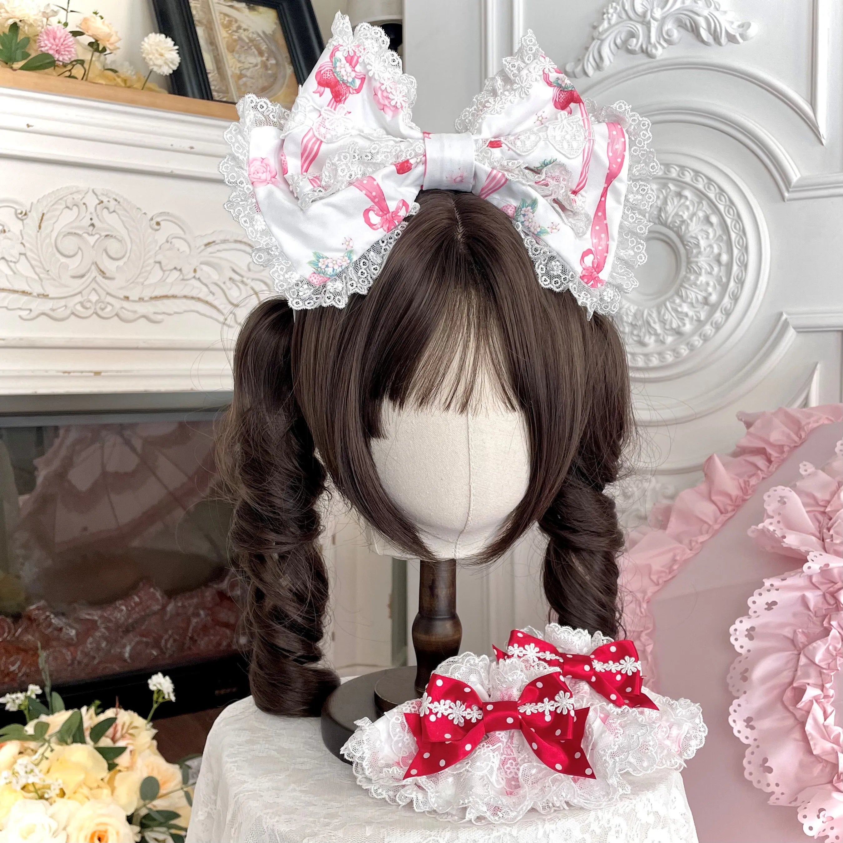 Deer Strawberry Garden Old-School Strawberry Print Lolita JSK Accessories