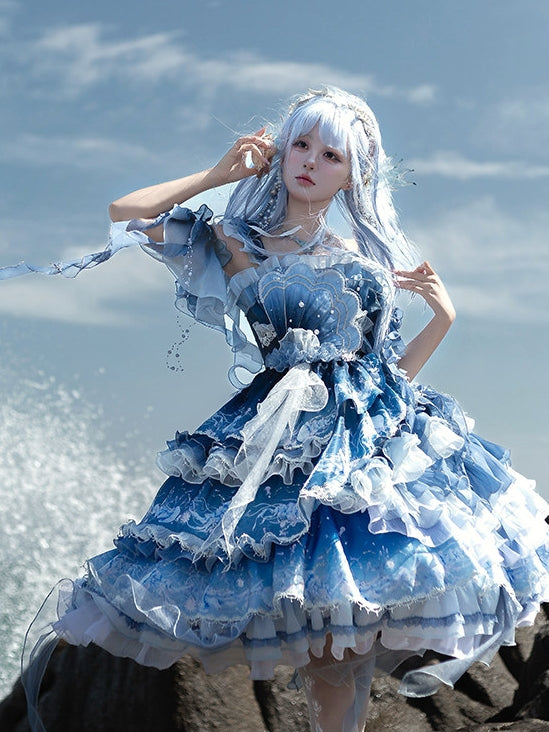 Blue Breath Jellyfish Gradient Lolita JSK