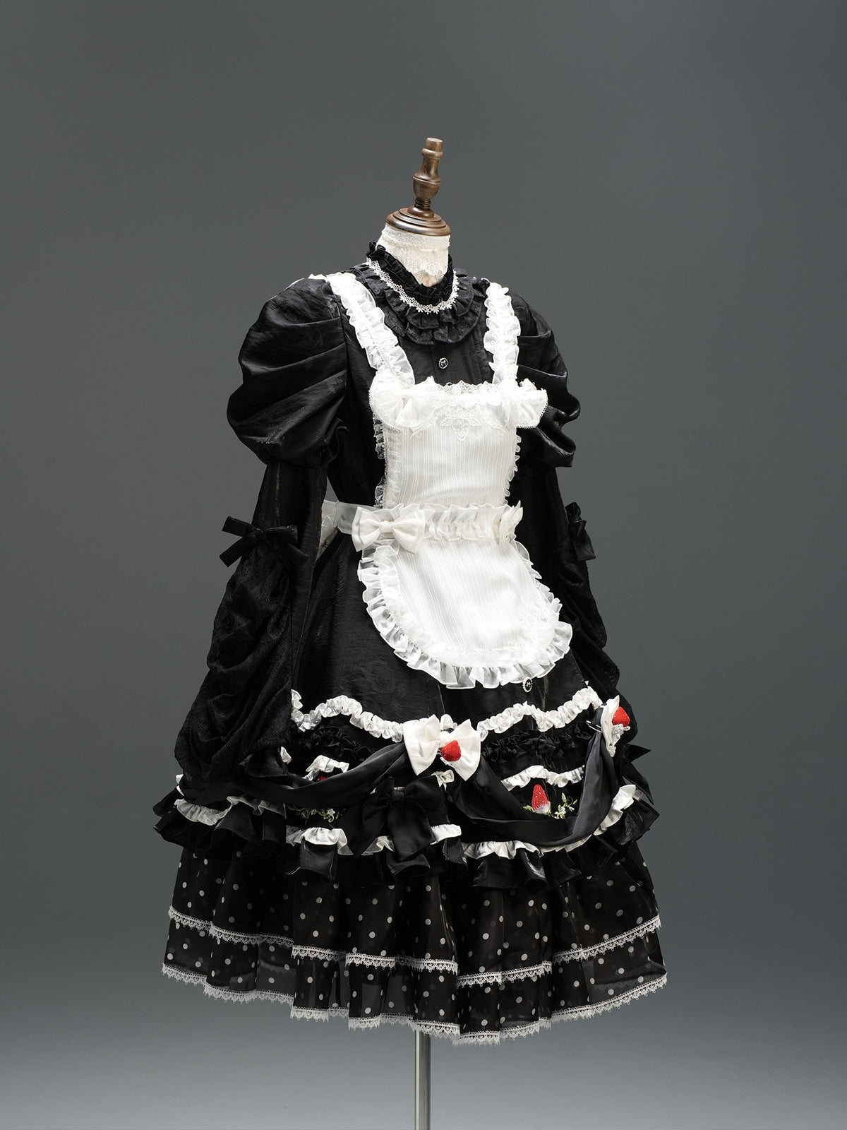 Twilight Berry Princess Gothic Maid Lolita Tiered Embroidered OP Dress