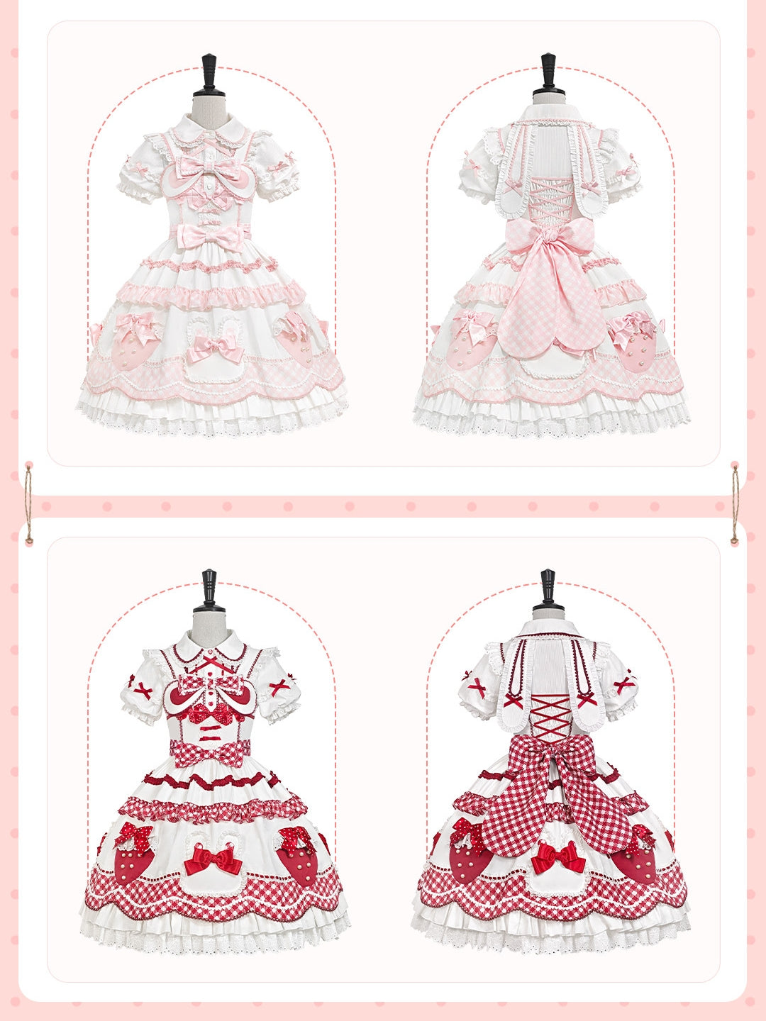 Starry‑Fallen Strawberry Rabbit Original Lolita Cute JSK Dress