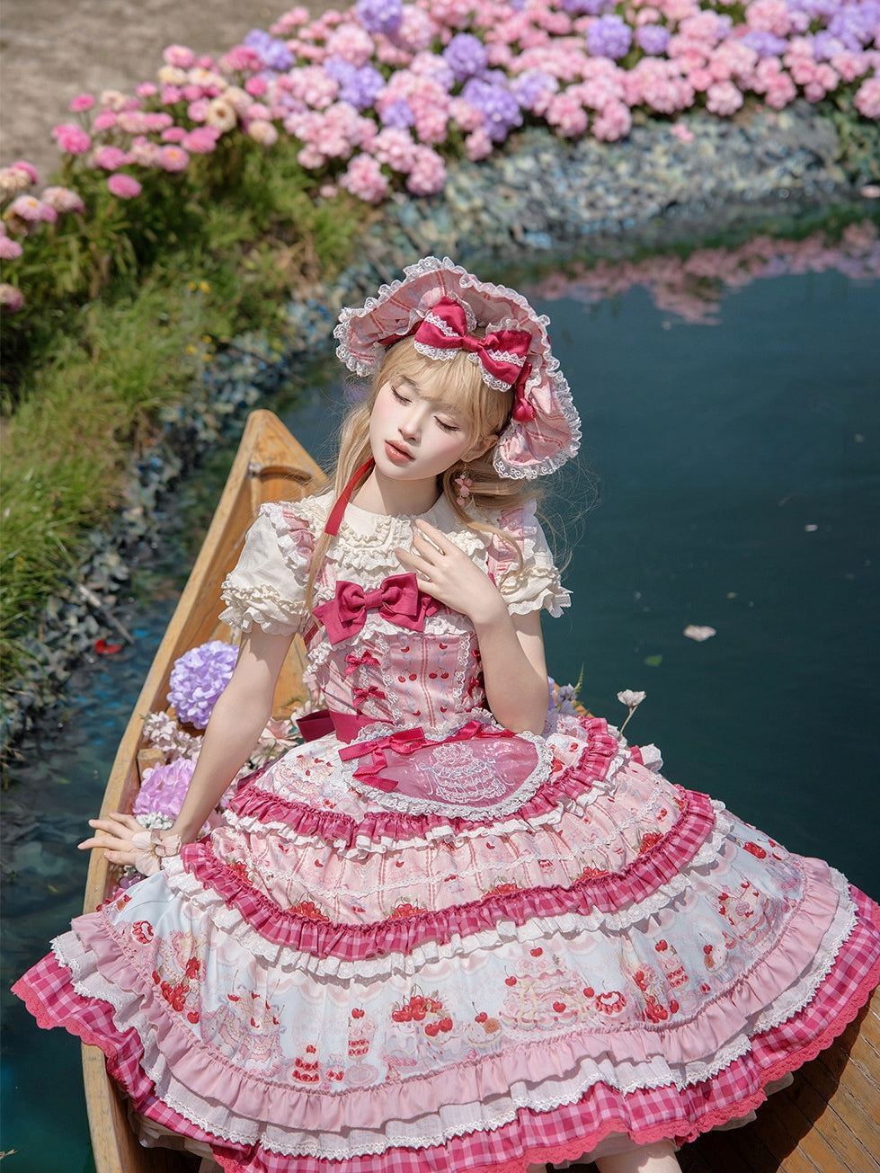 Cherry Cake Lolita Sweet Pink JSK Dress