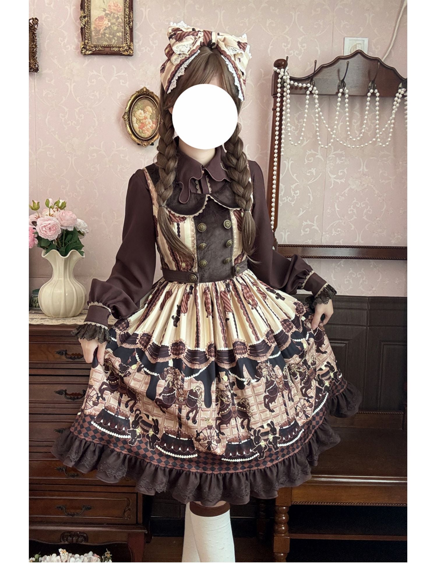 Infanta Chocolate Carousel Cotton Sweet Lolita JSK Dress