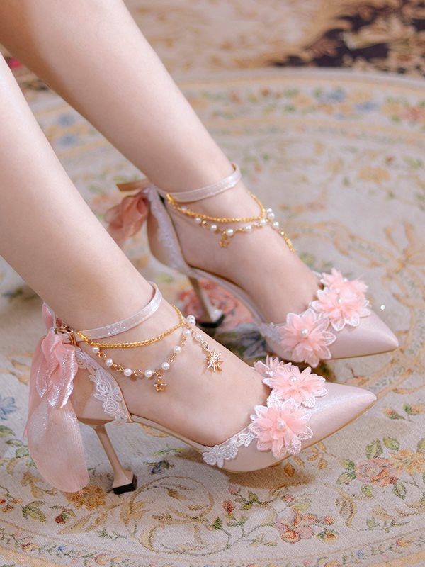 Lolita Pink Crystal High Heels LSS1004