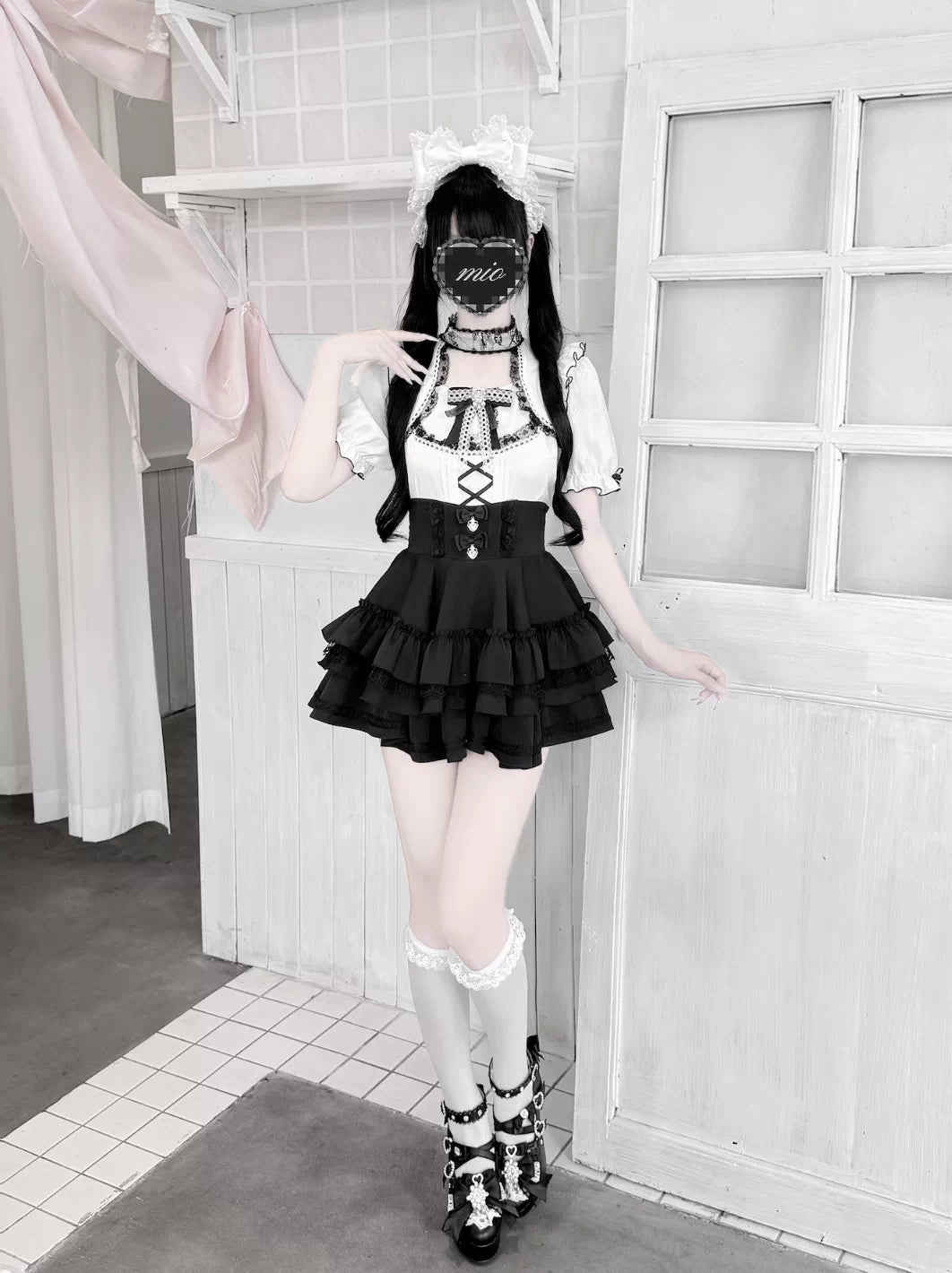 Vanilla Reply Transfer Student Collab Sweet Blouse and Skirt