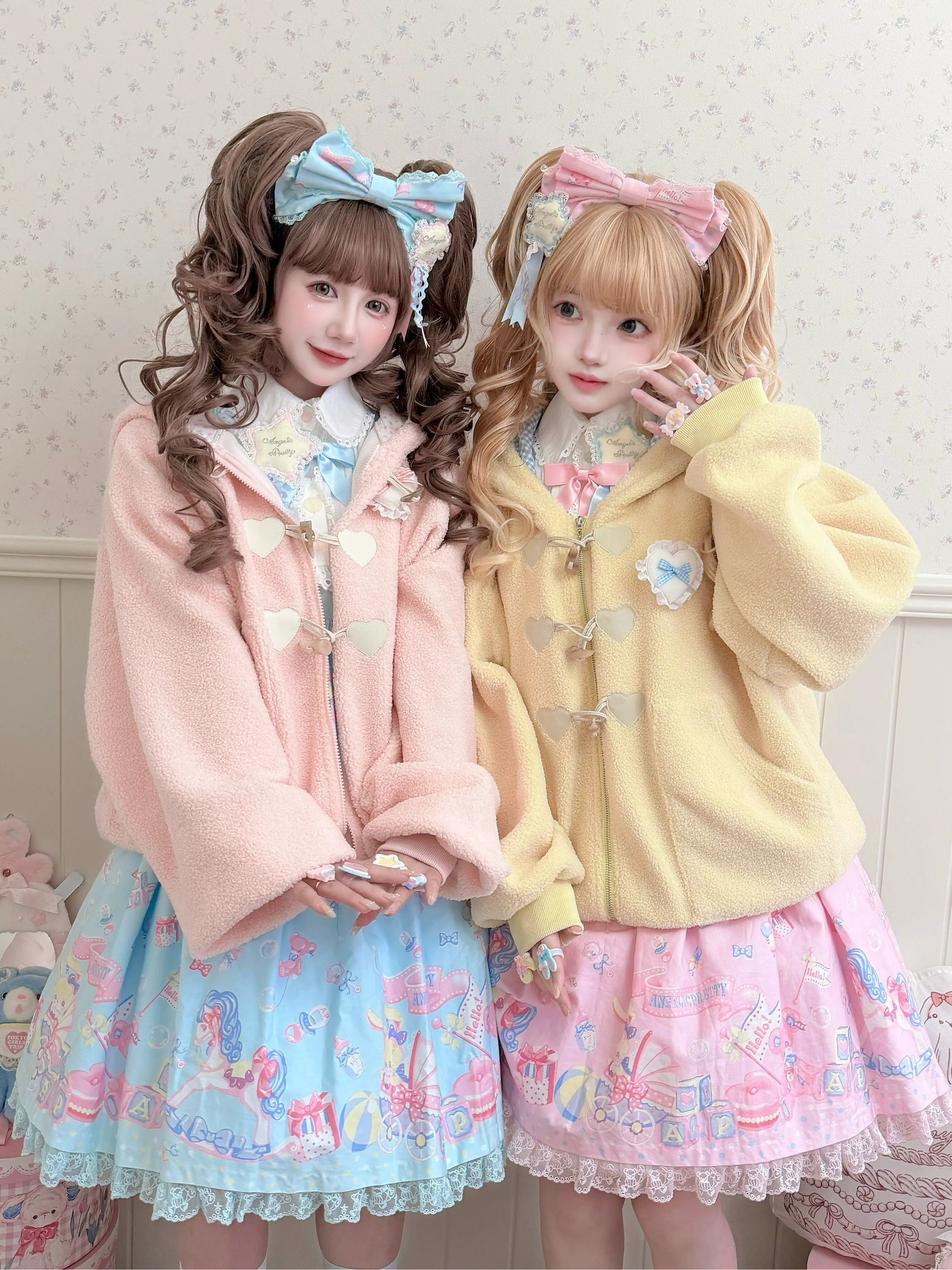 Plush Puppy Animal‑Ear Hooded Autumn & Winter Coat