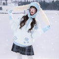 Winter Fluffy Mohair Warm Snowflake Top Sweater MGD0008