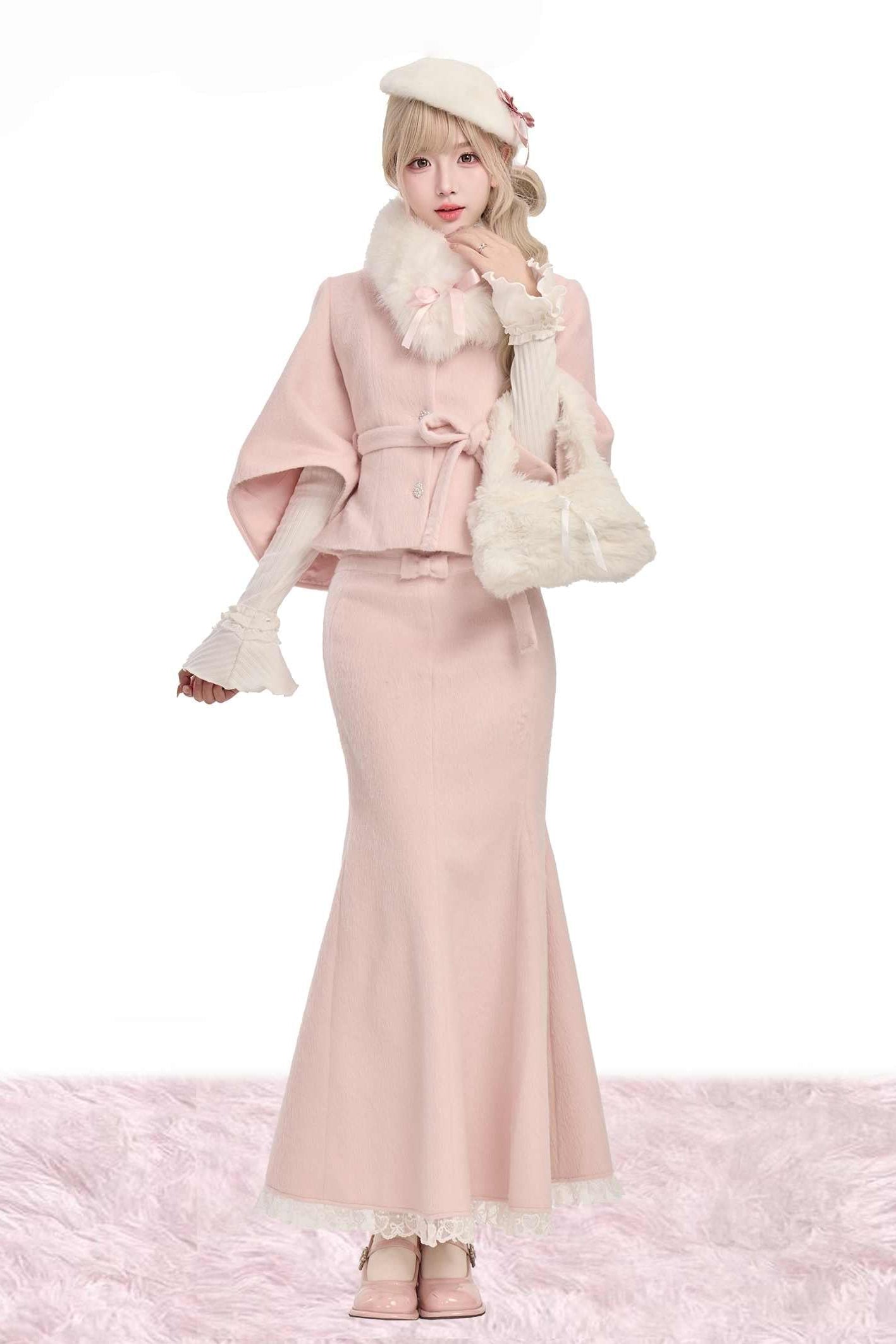 Girly Velvet Snow Romance Winter Set