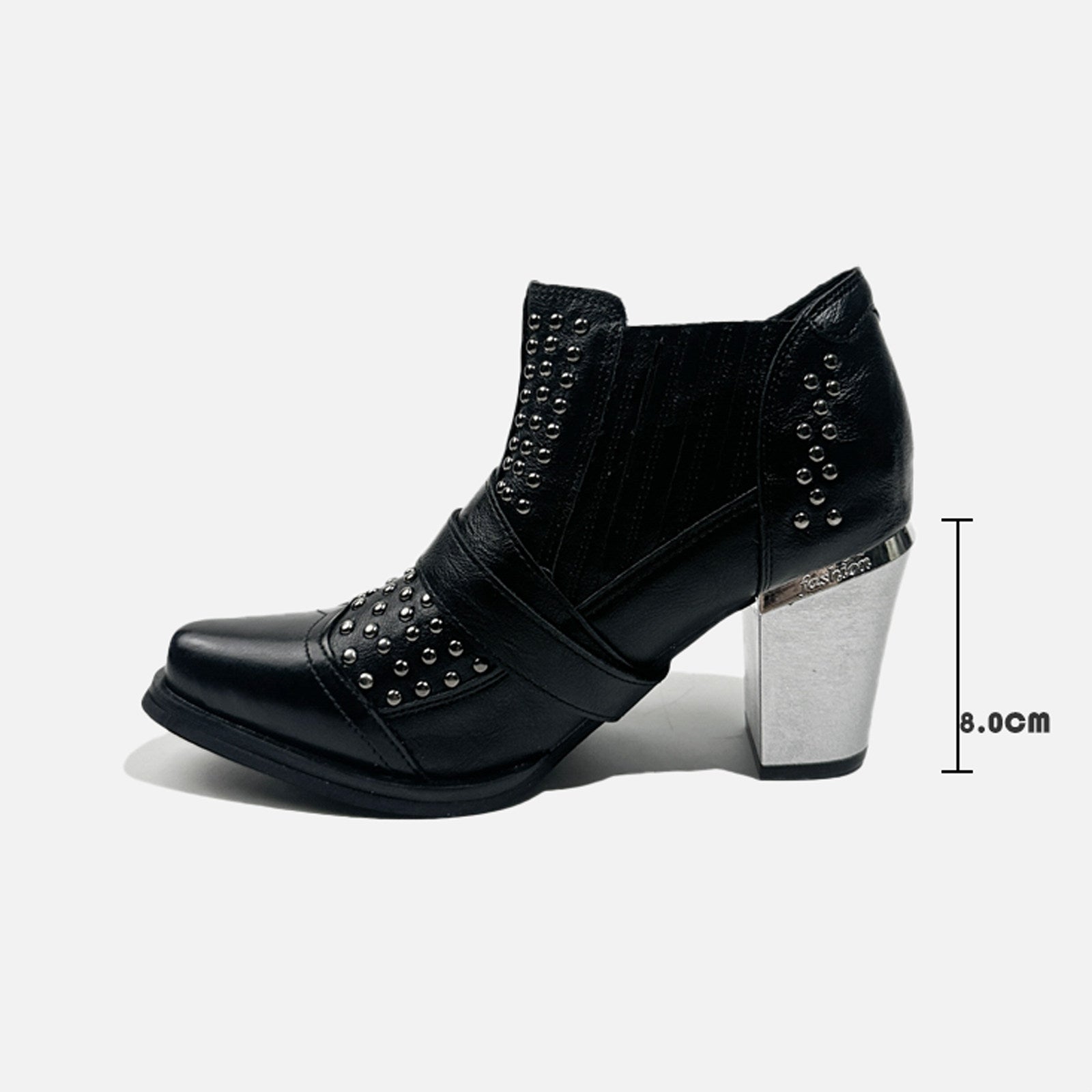 Wasteland‑Style Pointed‑Toe Western Cowboy Punk Chelsea Boots