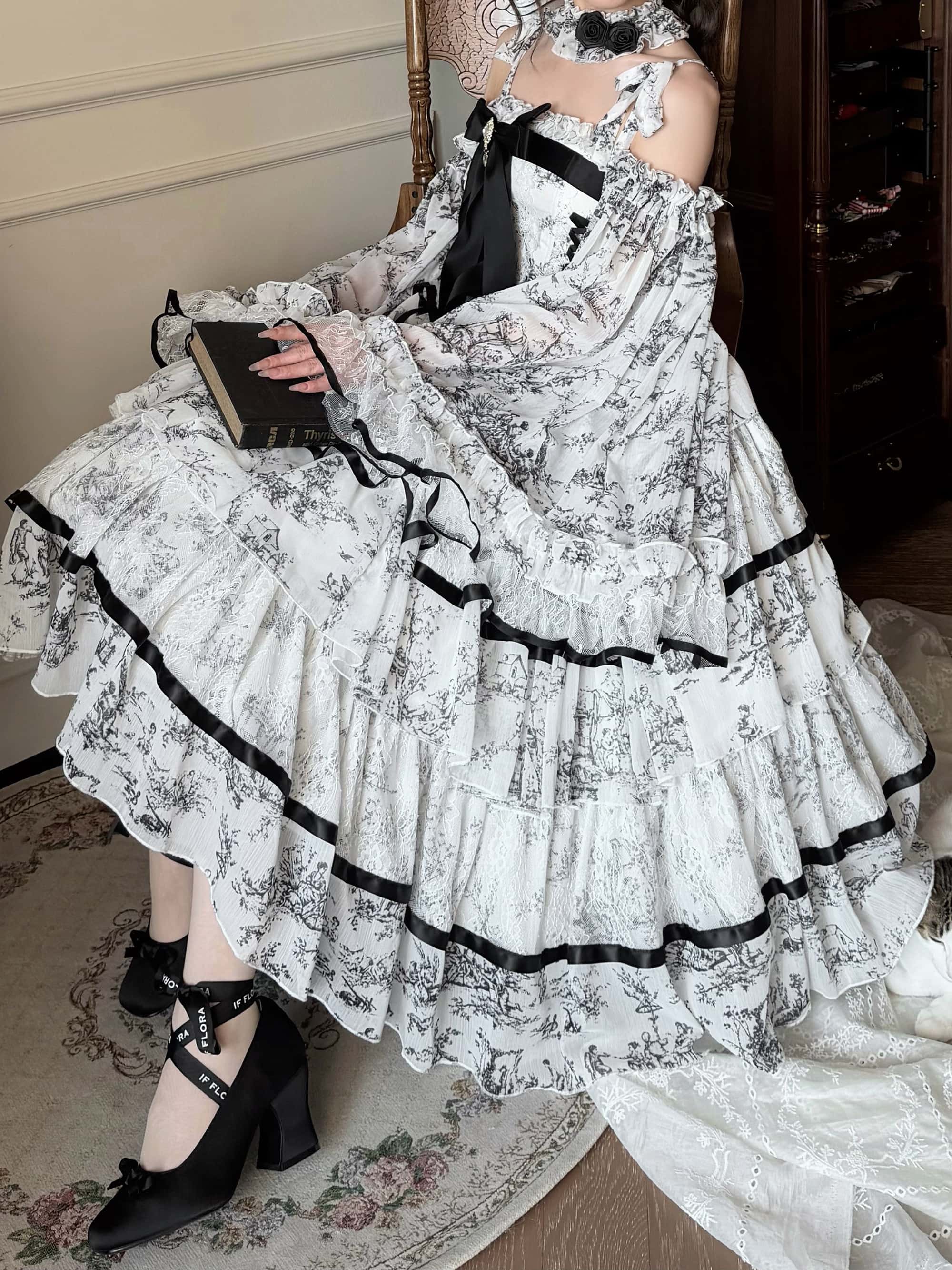 Rainy Celadon Lolita Boned Corset Dress