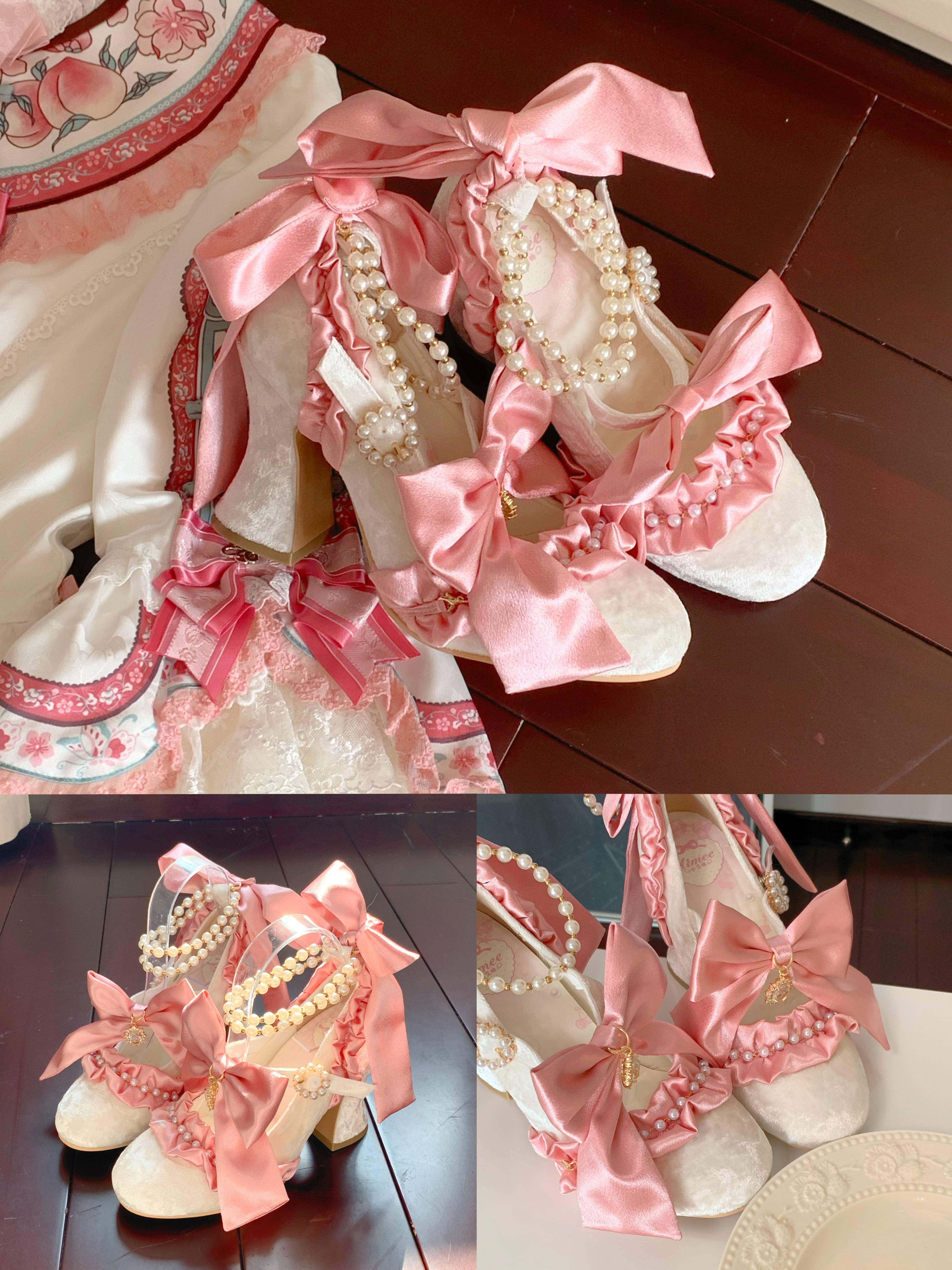 Ribbon Hymn 2.0 Lolita Vintage Heavy Craft Bridal Heels