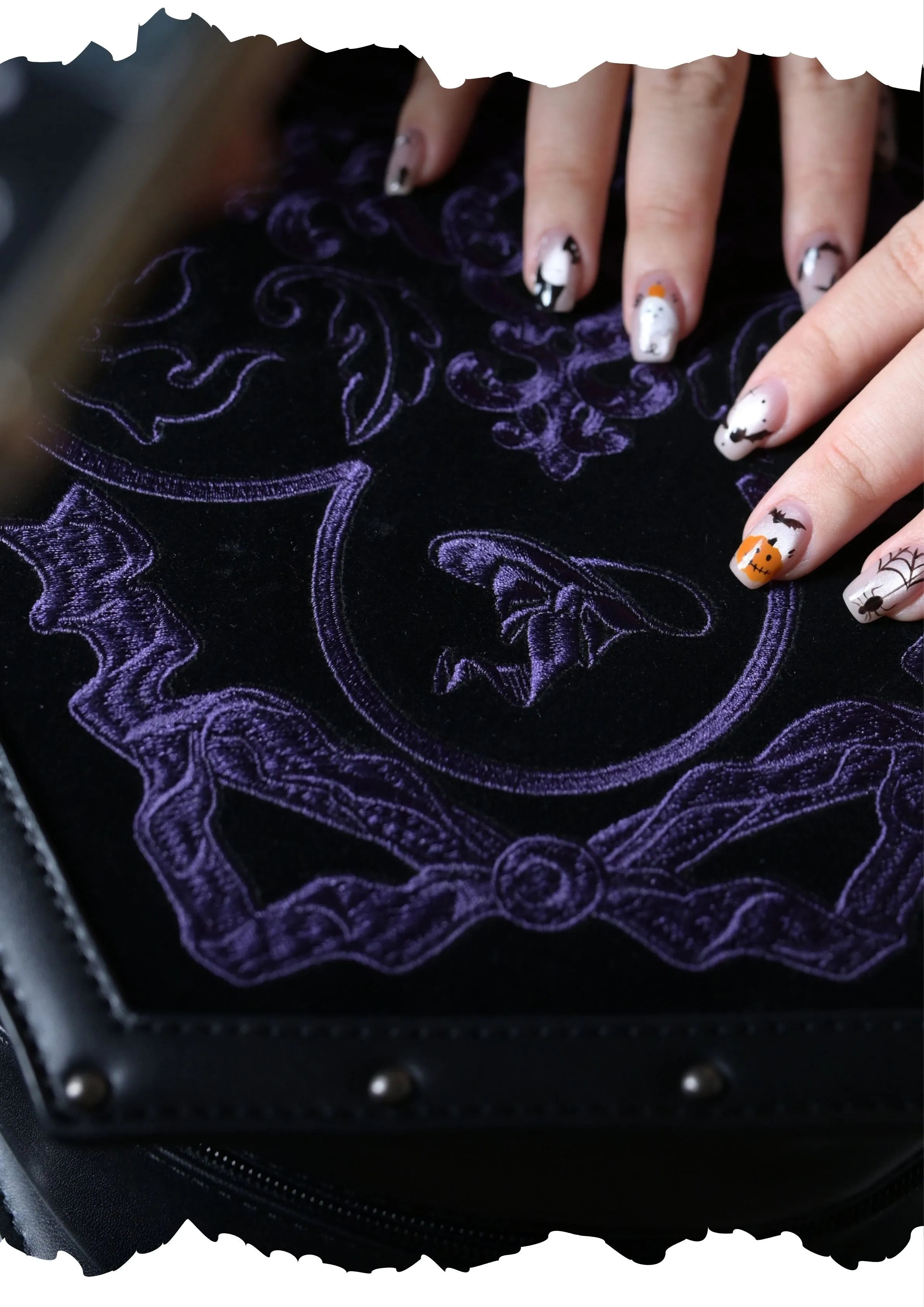 Witch's Office Gothic Coffin Embroidery Bag