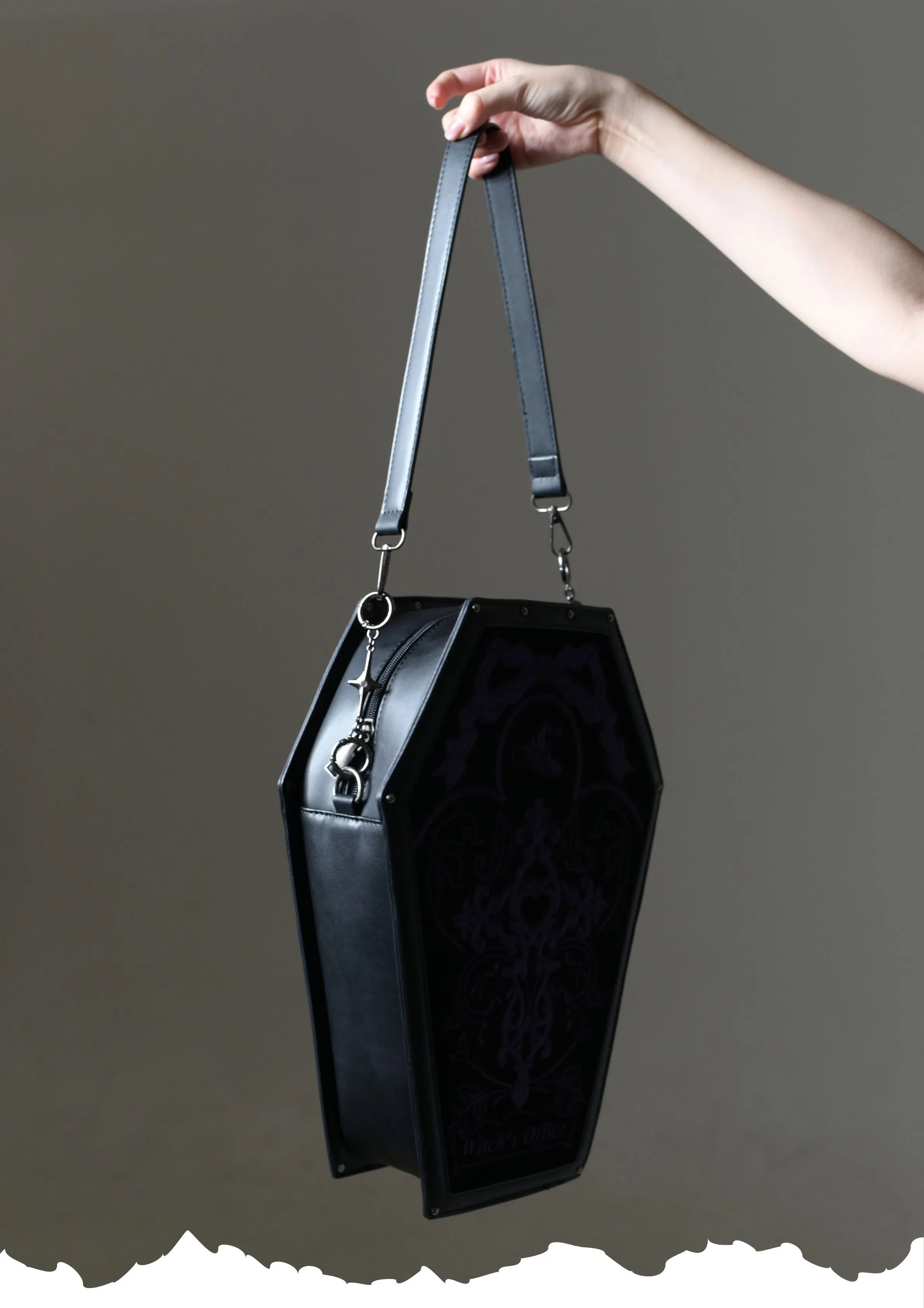 Witch's Office Gothic Coffin Embroidery Bag