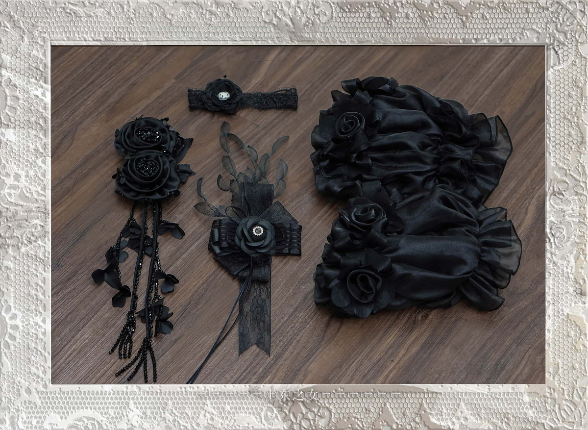 Upper East Maidens Gothic Bridal Long Train Lolita JSK Dress