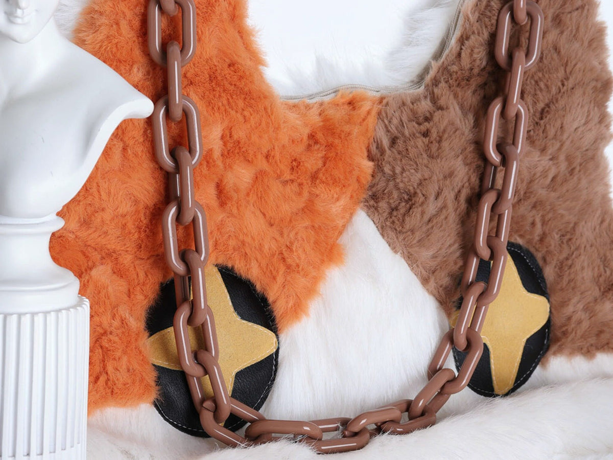 Face-Cover Calico Cat Plush Lolita 3-Way Bag