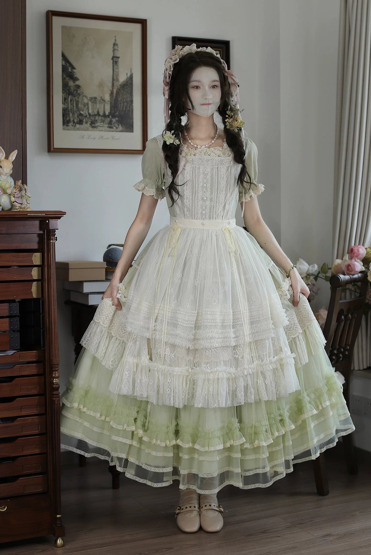 Antique Ball 3.0 Lolita Elegant French Style Maiden Short Sleeve OP Dress