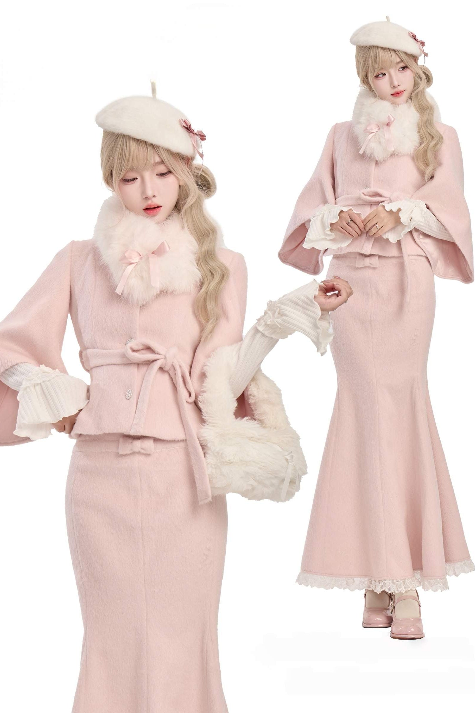 Girly Velvet Snow Romance Winter Set