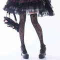 Lolita Gothic Spiderweb Print Halloween Tights LE9008