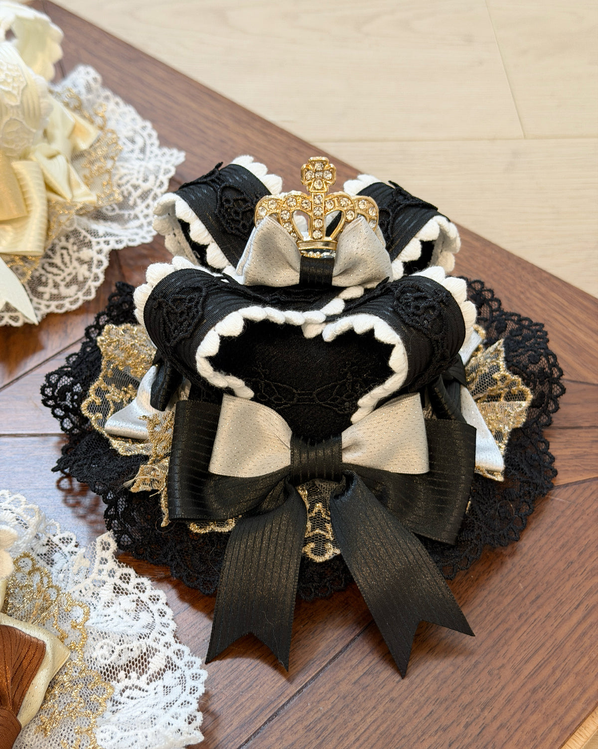 Black Striped Crown Idol Academy Lolita Fake Two-Piece OP Dress