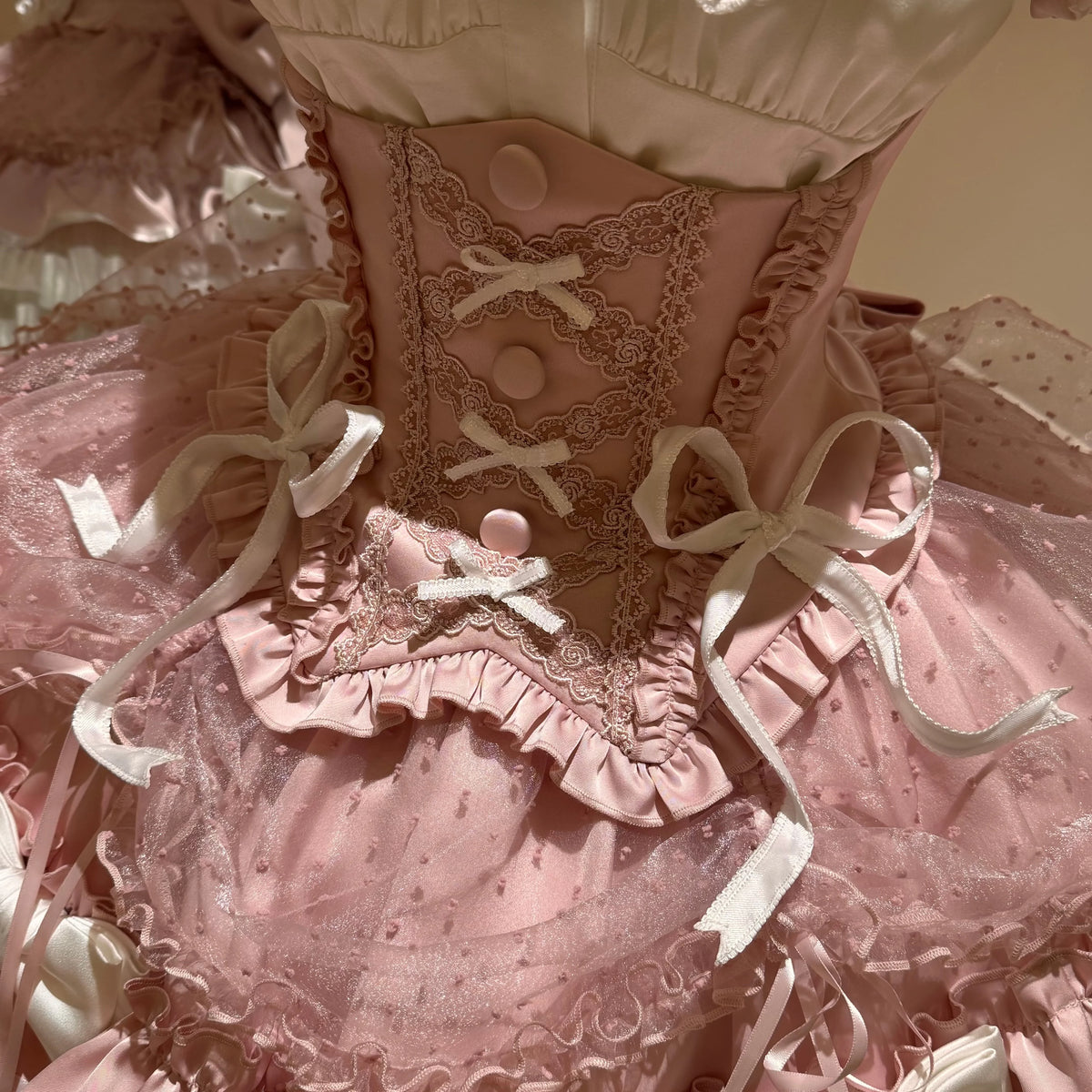 Heartbeat Cheer Pink White Idol Lolita Shirt Bustier Skirt Set