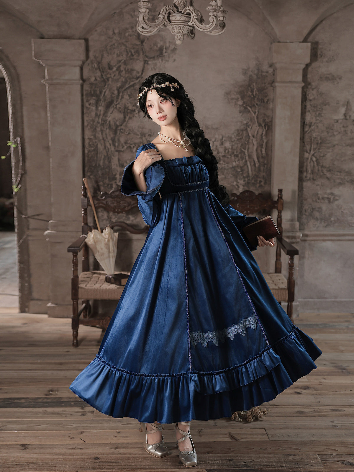 Candlelight Banquet Lolita Empire Waist OP Twin Dress
