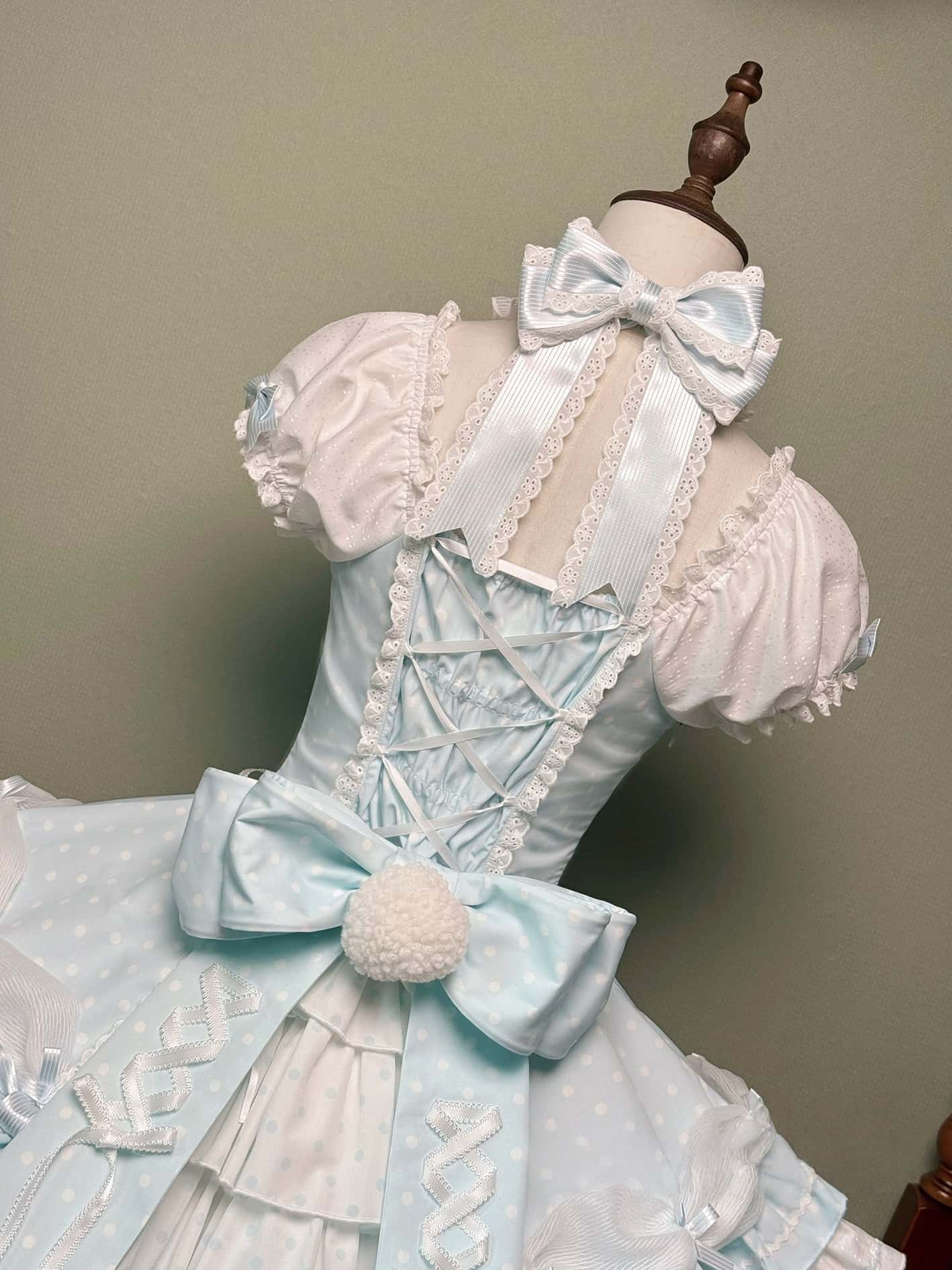 Vintage Polka Dot Lolita Halter Blue OP Dress
