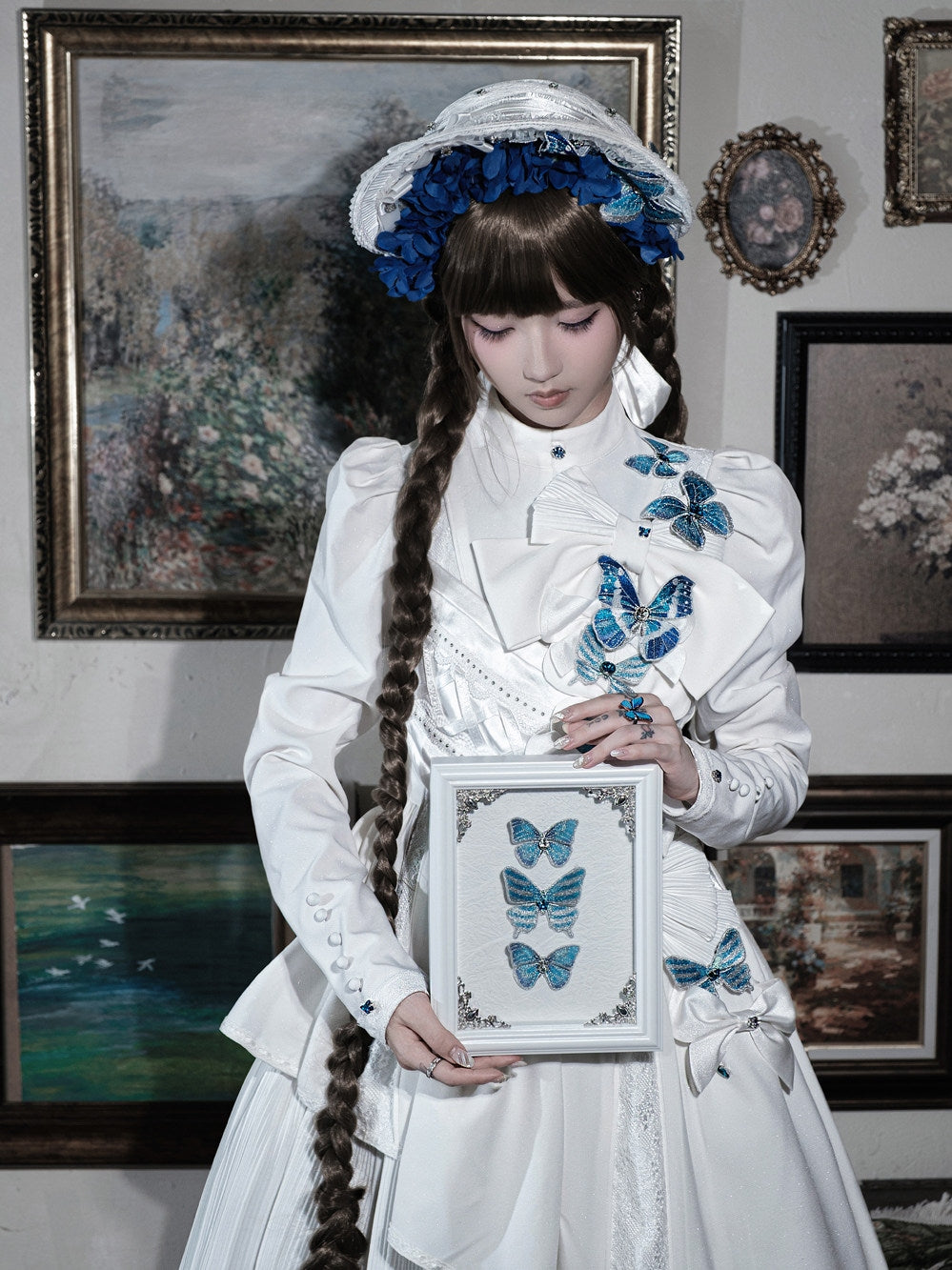 Cabinet Of Curiosities II Dark Gothic Butterfly Embroidered Photo Frame