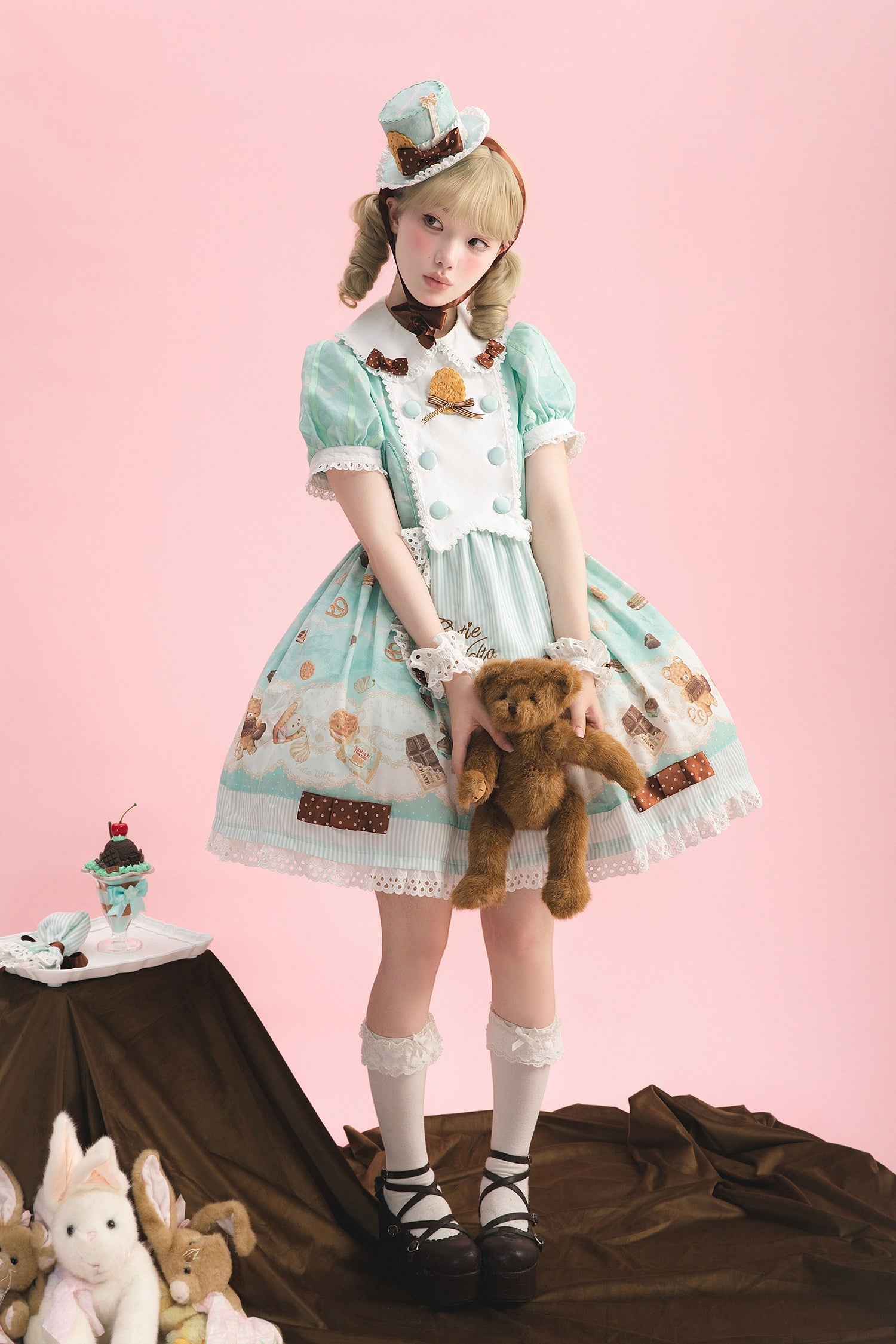 Patisserie Forever Happiness Lolita Green OP Dress Set