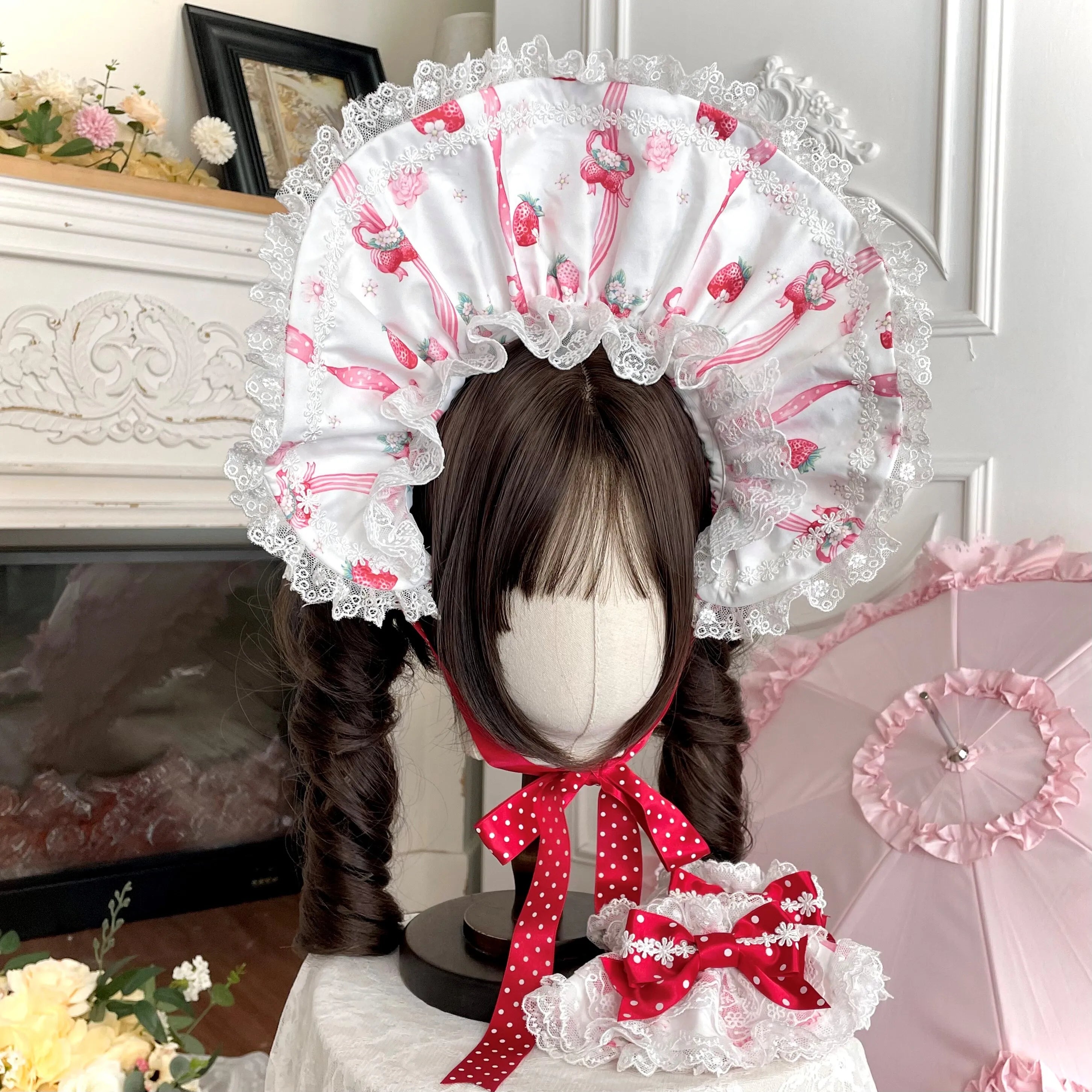 Deer Strawberry Garden Old-School Strawberry Print Lolita JSK Accessories