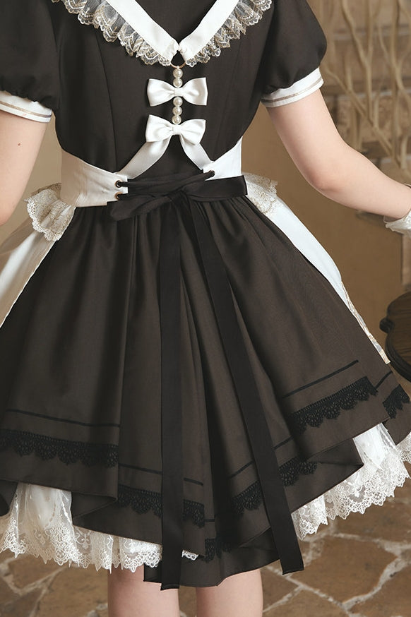 Refreshing Tea Party Lolita Cat Embroidered OP Dress