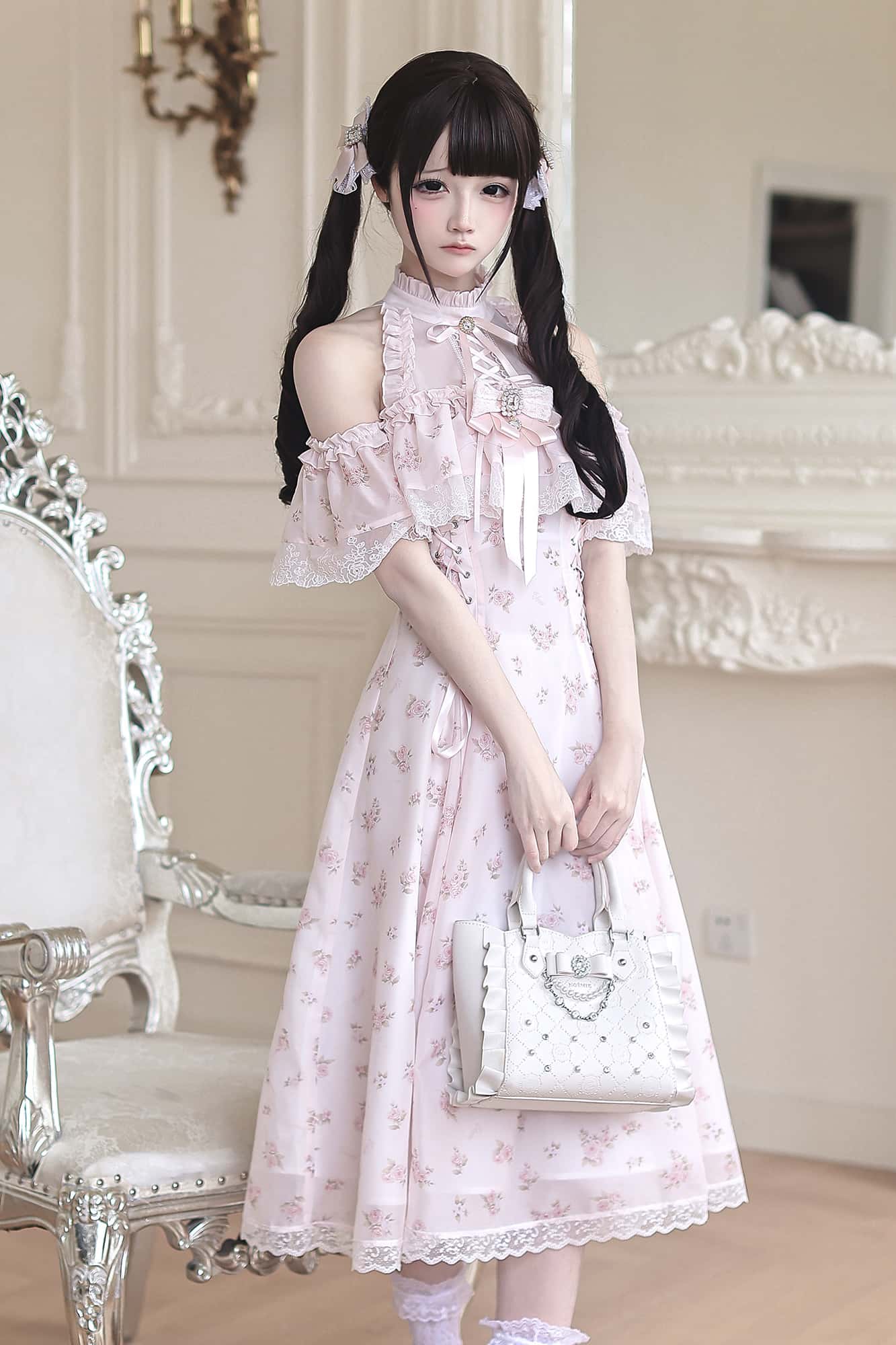 [Limited Edition: June 17] Ryousangata Mille Sound Floral Dress