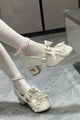Showa Vow 2.0 Hime Goto Wedge White Heels
