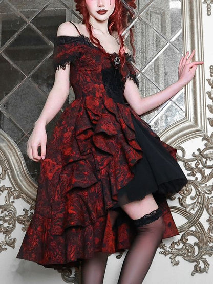 Lolita Dark Style Halloween  Off-Shoulder DressLG1031