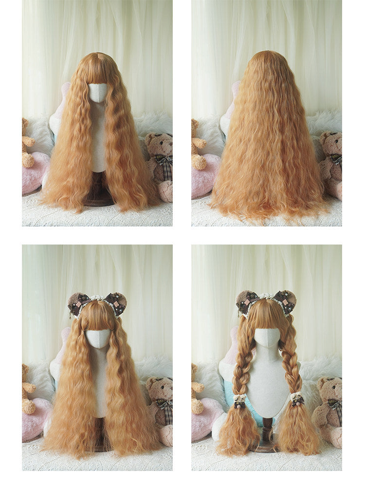 Lolita Full Bangs Long Voluminous Curly Wig in Warm Colorways